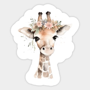 Watercolor baby giraffe Sticker